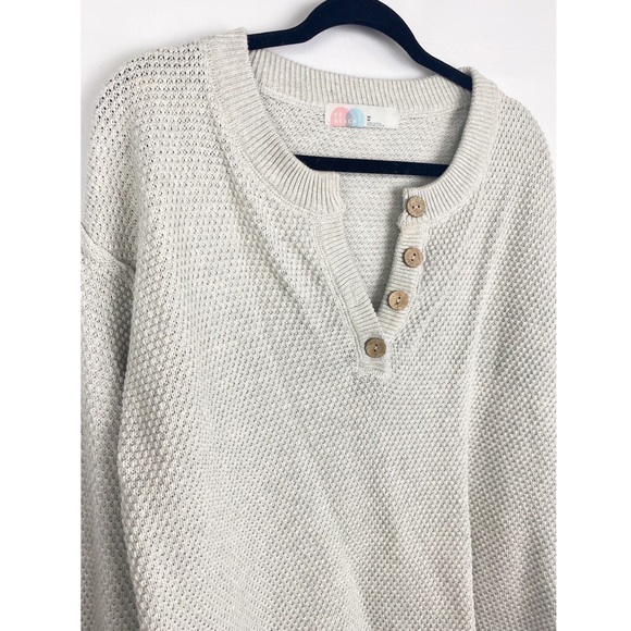 Free People Beach Hailee Sweater Top and Pant Set, Ivory Heather Grey - Size XS - Picture 3 of 16